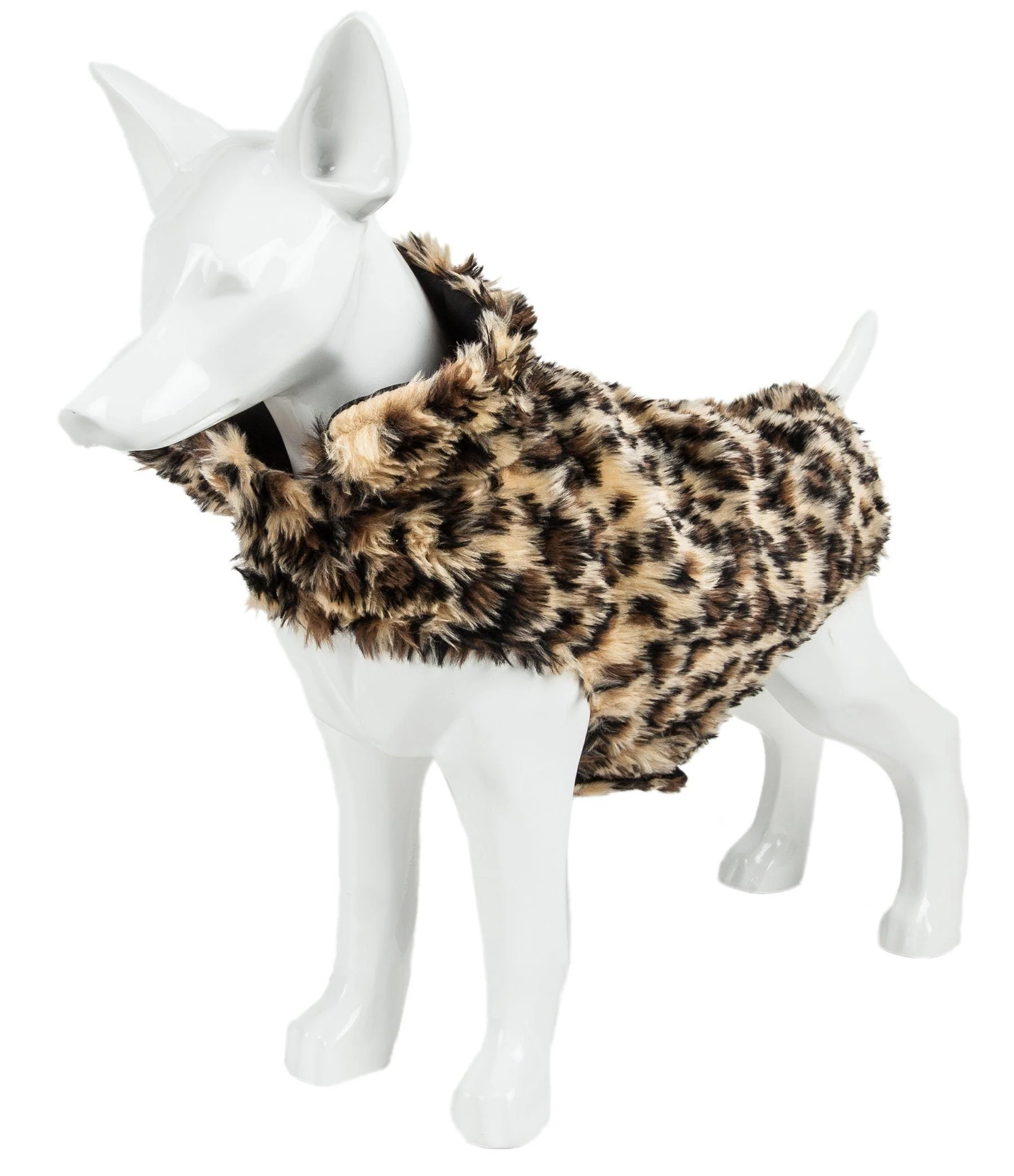 Pet Life ® Luxe 'Poocheetah' Cheetah-Spotted Designer Mink Fur Dog Coat - Image 2