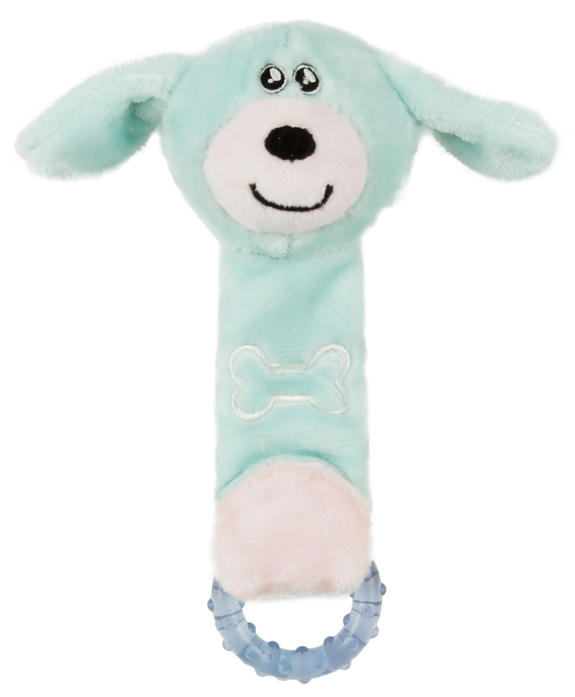 Pet Life ® Moo-Born' Plush and Rubber Squeaking Newborn Teething Cat and Dog Toy
