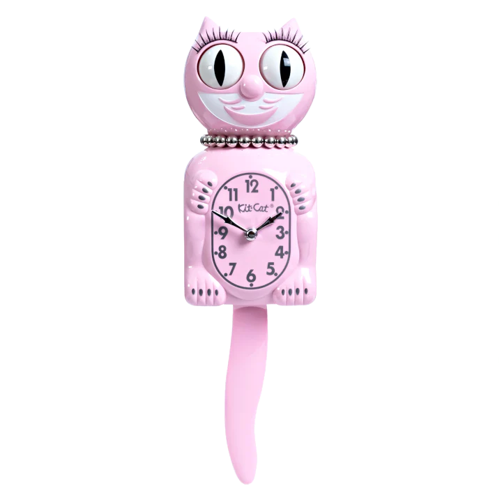 Retro Pink Lady Kitchen Edition Kit-Cat Klock