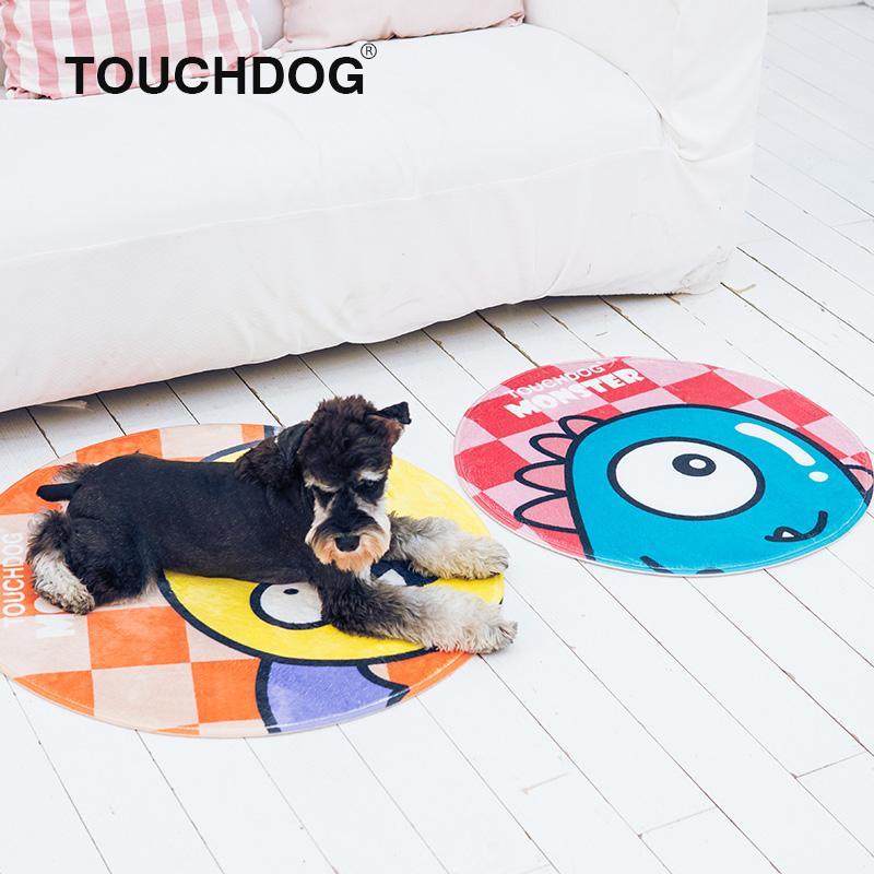 Touchdog Cartoon Sleepy Monster Rounded Cat and Dog Mat - Image 2